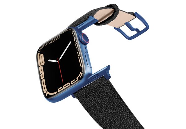 Galuchat_Aluminium_Blue_Dark_Secret_apple_watch_strap